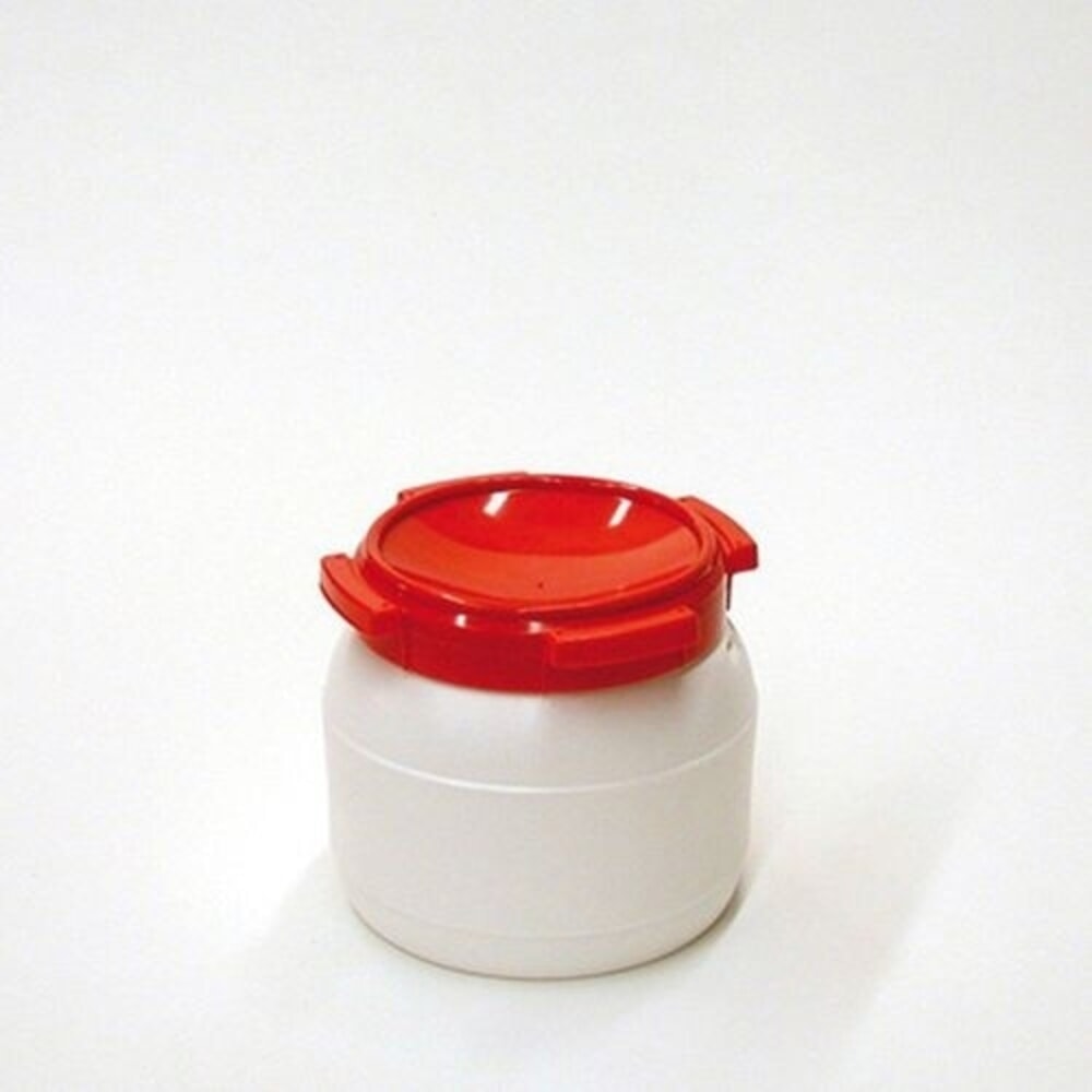 Denios Weithals-Fass aus Polyethylen (PE), weiss-rot, WH 10, 10,4 l Volumen