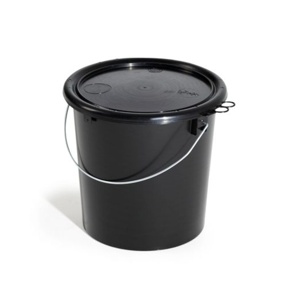 Denios UN-Eimer aus Polypropylen (PP), 11 l, schwarz mit Deckel, leitfähig, 5 Stück