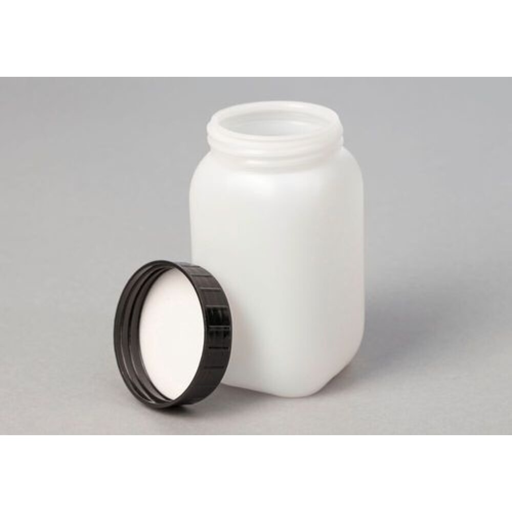 Denios Weithalsflaschen aus HDPE, eckig, natur-transparent, 500 ml, 20 Stück
