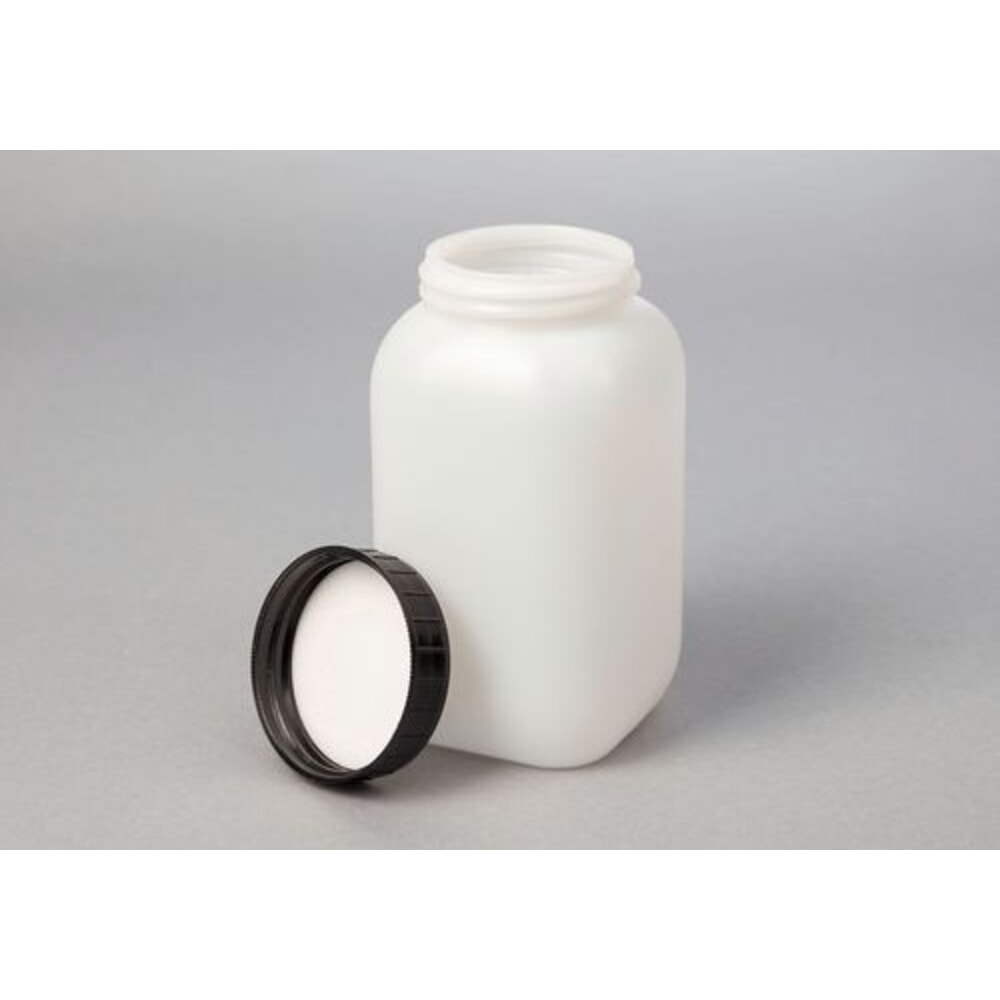 Denios Weithalsflaschen aus HDPE, eckig, natur-transparent, 950 ml, 12 Stück