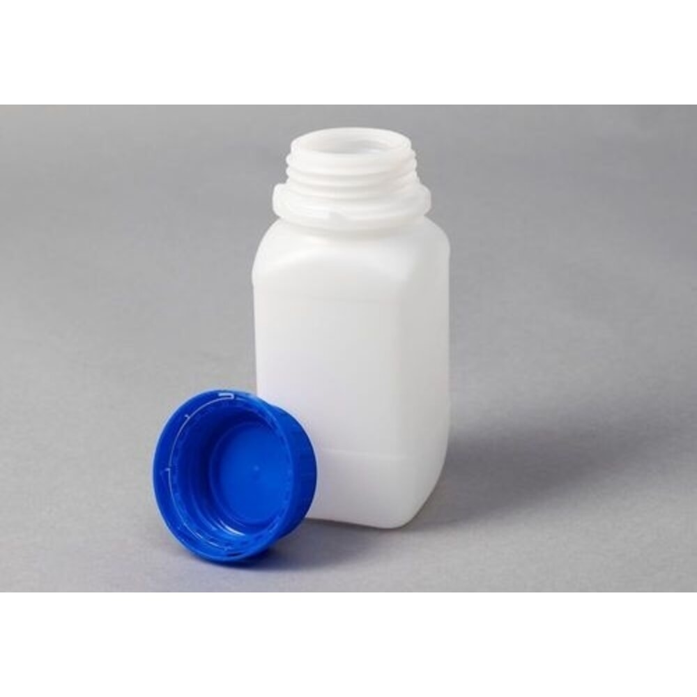 Denios Weithalsflaschen aus HDPE, eckig, natur-transparent, 500 ml, UN, 15 Stück