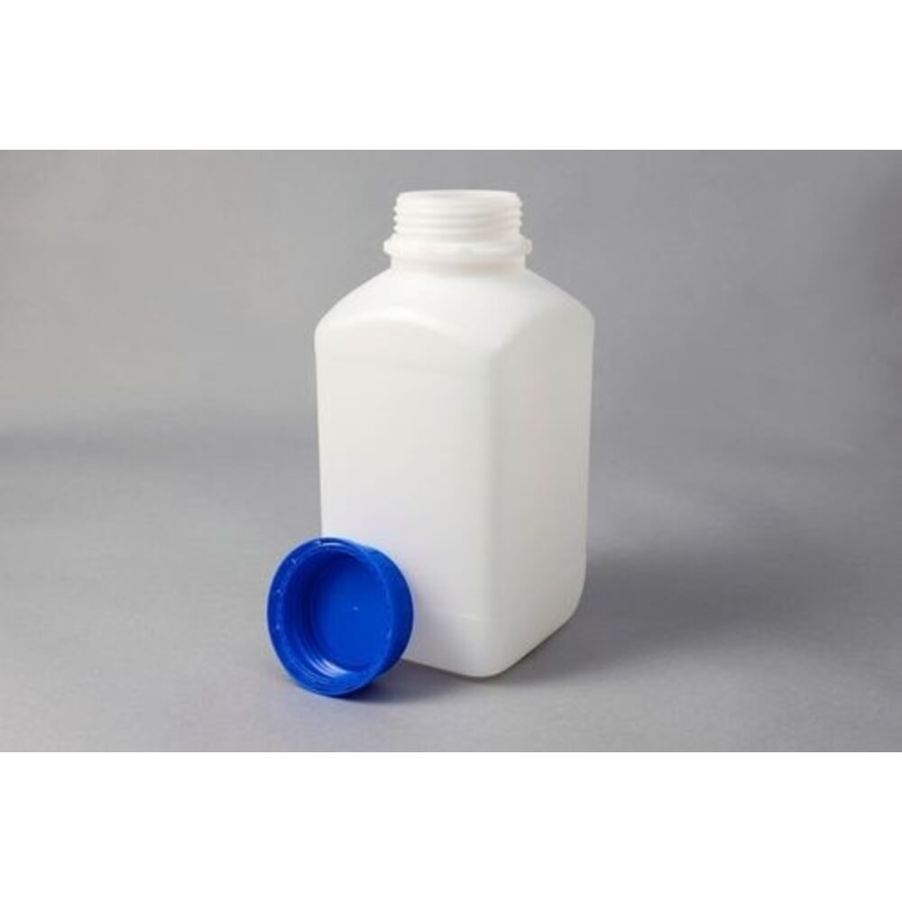 Denios Weithalsflaschen aus HDPE, eckig, natur-transparent, 4000 ml, UN, 12 Stück