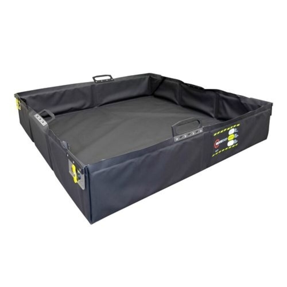 Denios Faltbare Mehrweg-Auffangwanne aus Kunststoff, antistatisch, Auffangvolumen 210 l, HxBxT 225 x 840 x 1240 mm