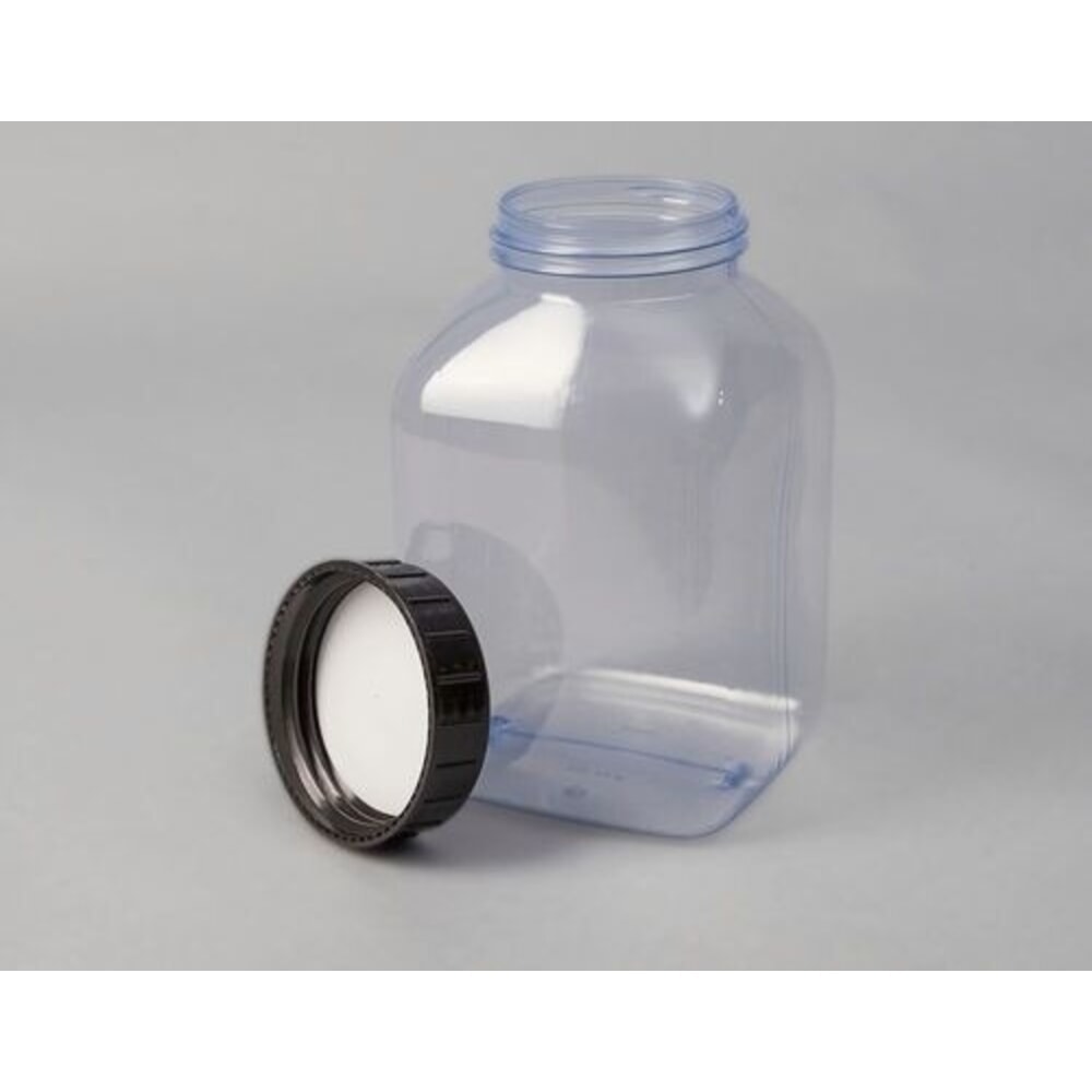 Denios Weithalsflaschen aus PVC, eckig, natur-transparent, 2000 ml, 6 Stück