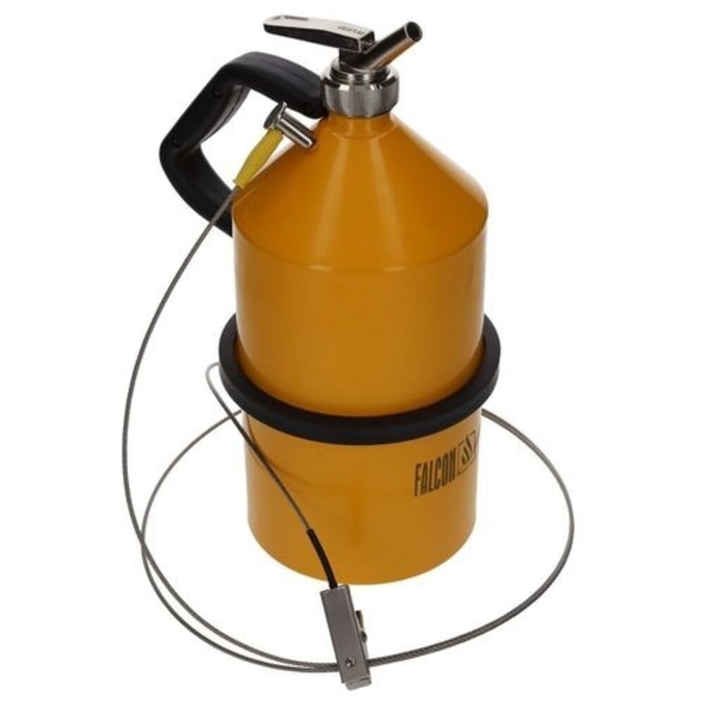 Denios Sicherheitskanne FALCON aus Stahl, Erdungsanschluss, lackiert, Feindosierhahn, 5 l