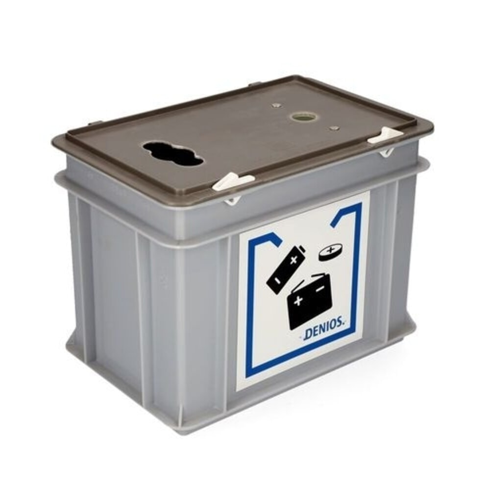Denios Altbatterie-Sammelbox, Kunststoff, für Batterien und Knopfzellen, 9 l