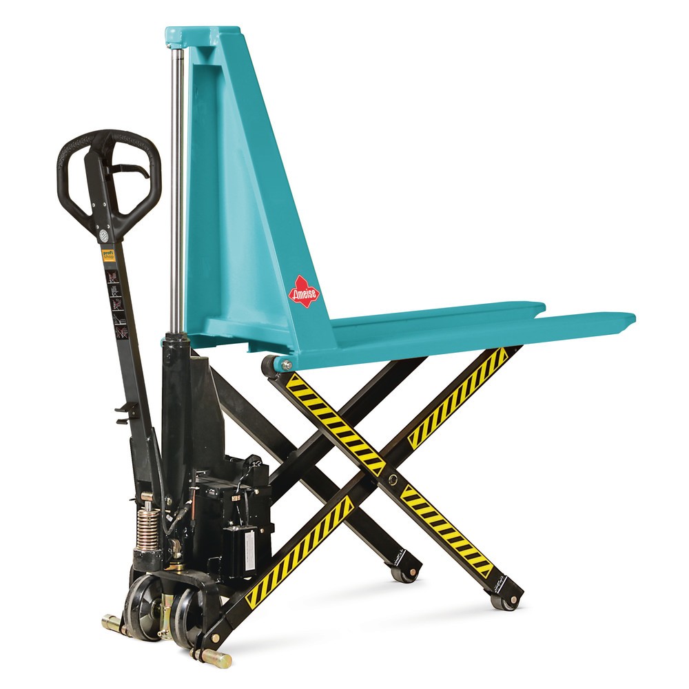 B-Ware Scheren-Hubwagen Ameise® elektrohydraulisch, RAL 5018 türkisblau