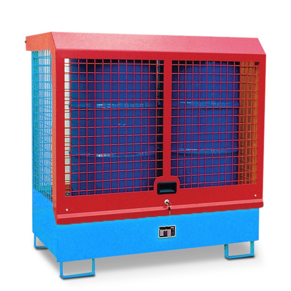 Bauer® Gefahrstoff-Depot für den Innenbereich, Haube und Wände aus Gitter, lackiert, lichtblau