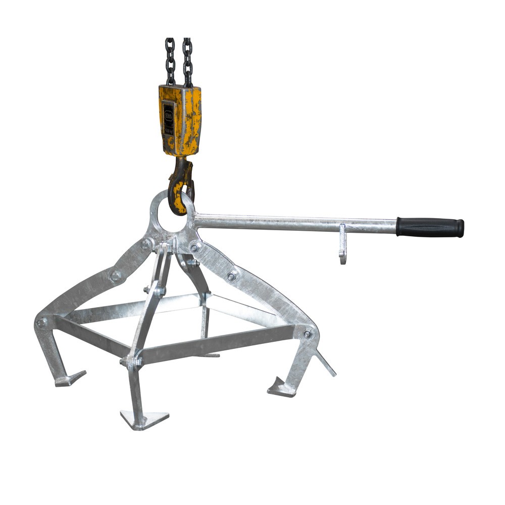 Bauer® Fassgreifer, 4-Punkt-Spannsystem, für 220-Liter-Fässer, verzinkt