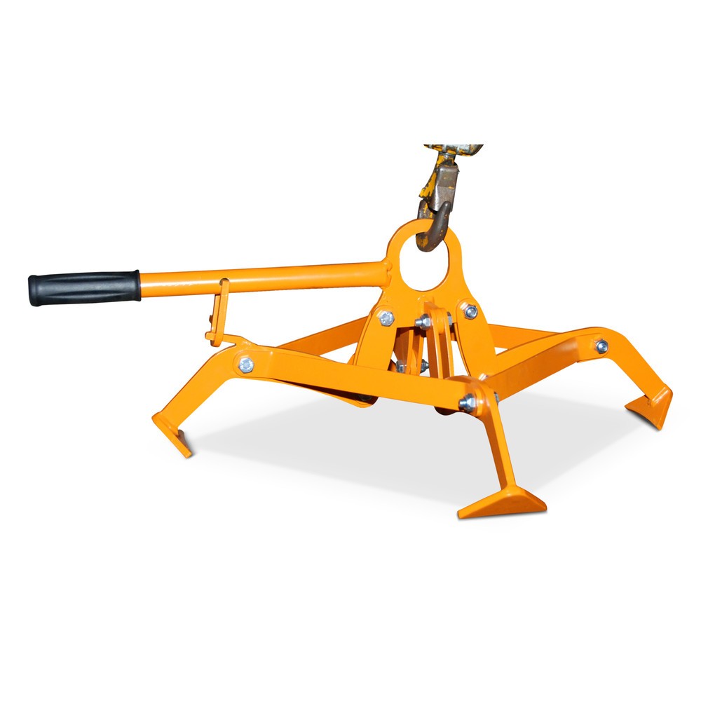 Bauer® Fassgreifer, 4-Punkt-Spannsystem, für 120-Liter-Fässer, gelborange