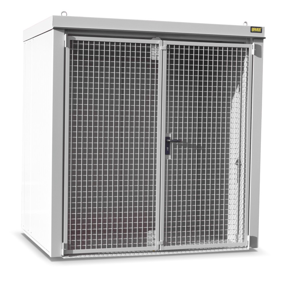 Bauer® Gasflaschen-Container GFC-B, feuerbeständig, für max. 35 Flaschen, grauweiss