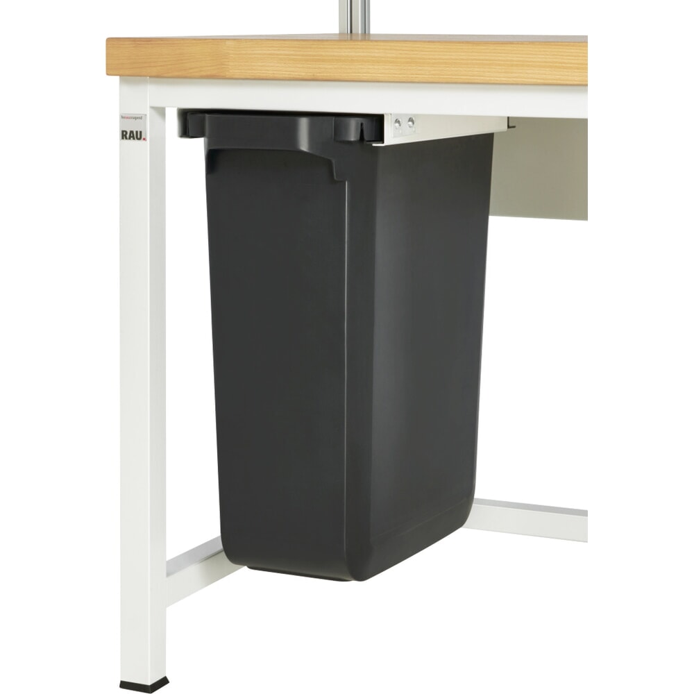 Ausziehbarer Mülleimer für RAU Packtisch, zur Untertischmontage, Volumen 60 l, schwarz