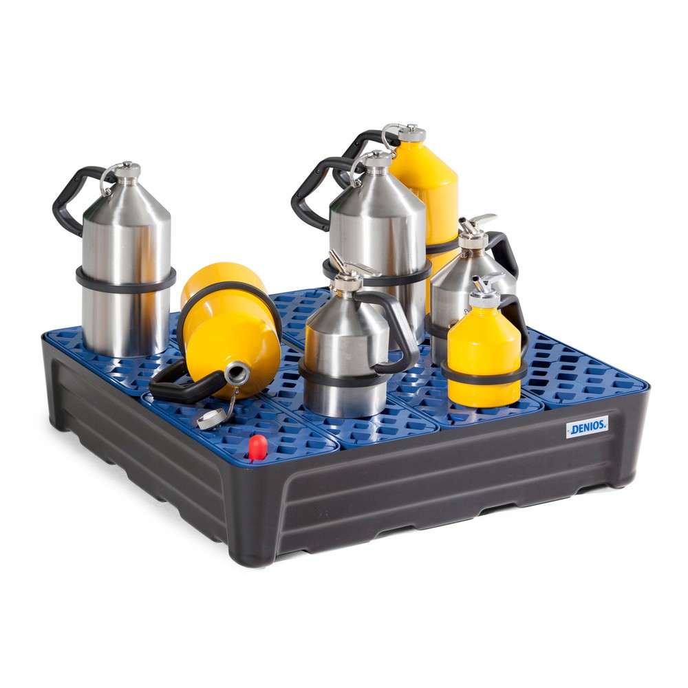 Denios Kleingebinde-Auffangwanne aus PE pro-line, Auffangvolumen 80 l, inkl. Gitterrost