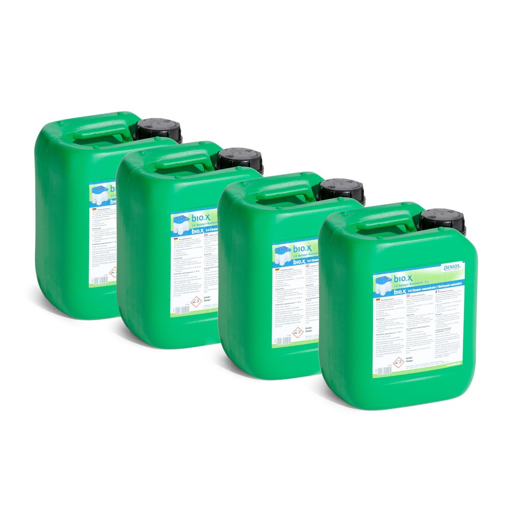 Reinigungsmittel bio.x Konzentrat, Set zur Erstbefüllung, 4x 5-Liter-Kanister