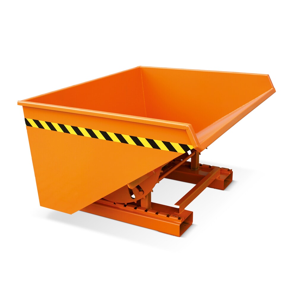 Eichinger® Kippbehälter mit Abrollmechanik, lackiert, reinorange, 1.250 l