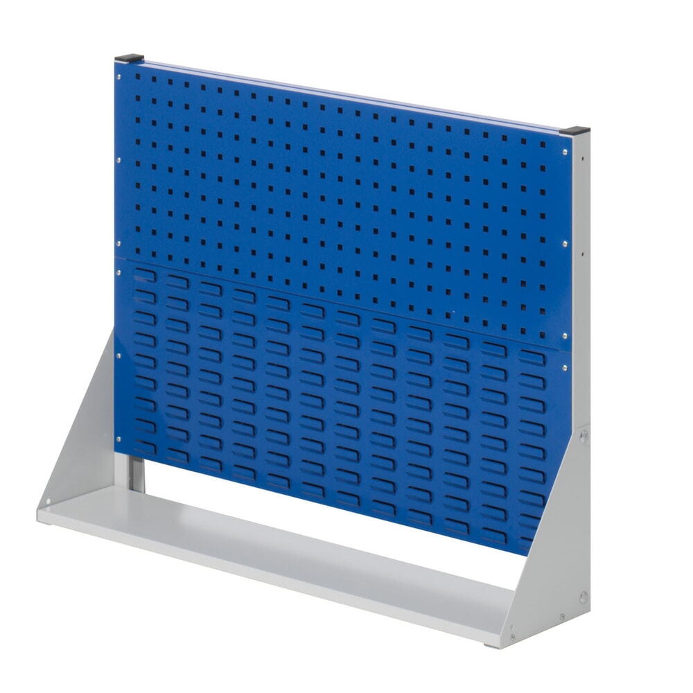 Kappes RasterPlan Lochplatten-Wand, einseitig, 1 Lochplatte, 1 Schlitzplatte, HxBxT 760 x 1000 x 240 mm, lichtgrau/enzianblau