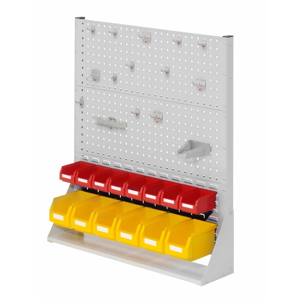 Kappes RasterPlan Lochplatten-Wand, einseitig, Werkzeughaltersortiment 15-teilig, HxBxT 1100 x 1000 x 240 mm, lichtgrau