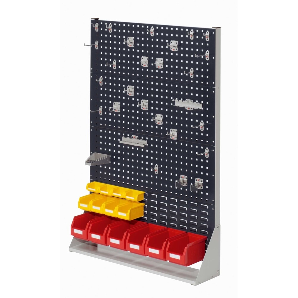Kappes RasterPlan Lochplatten-Wand, einseitig, Werkzeughaltersortiment 28-teilig, HxBxT 1450 x 1000 x 240 mm, lichtgrau/anthrazitgrau