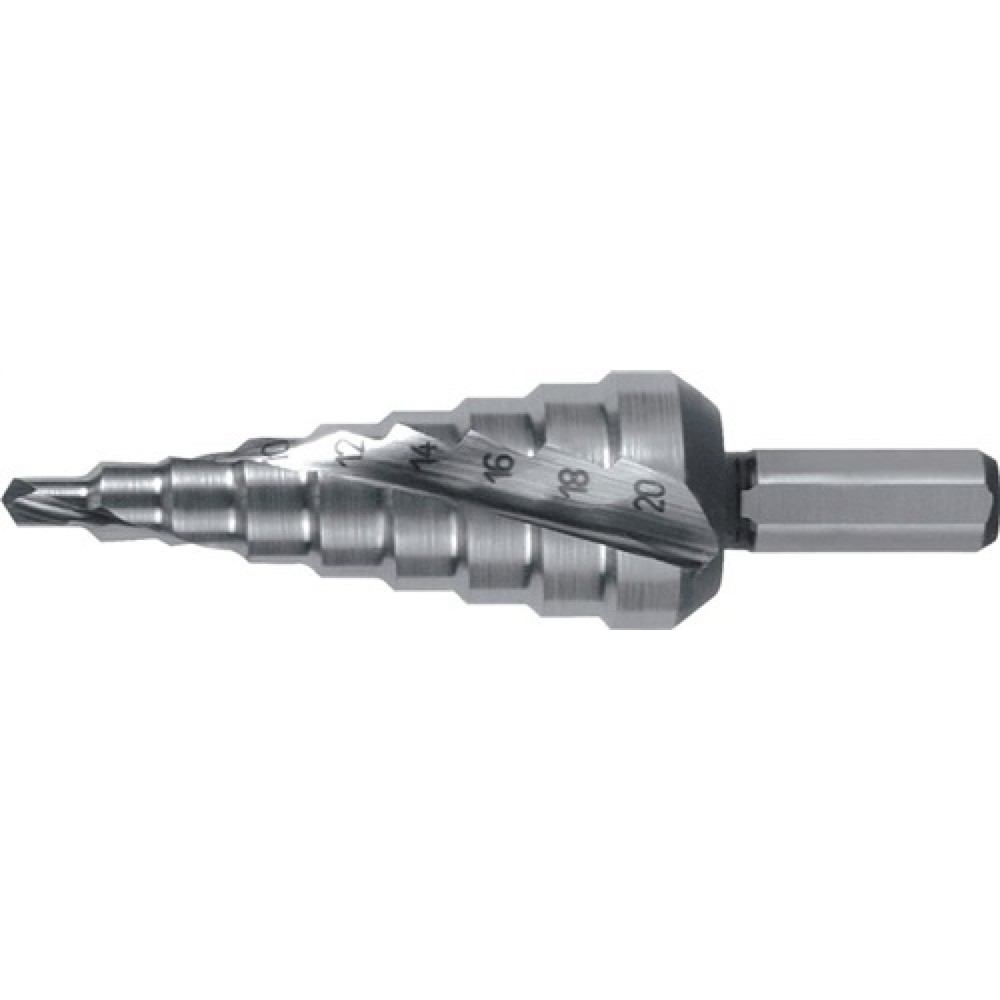 Stufenbohrer Bohrber.4-20mm HSS-Co Spiralnut Stufen 9 RUKO