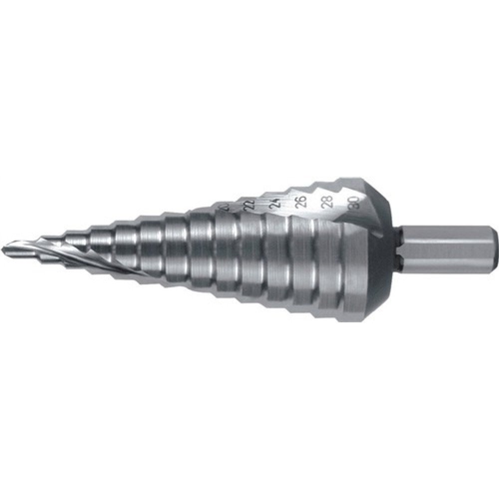 Stufenbohrer Bohrber.4-30mm HSS-Co Spiralnut Stufen 14 RUKO