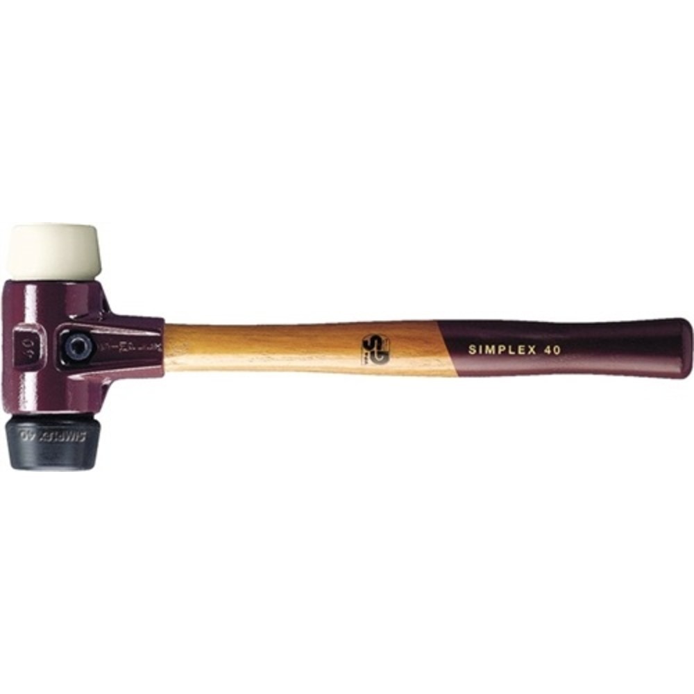 Schonhammer SIMPLEX L.350mm Kopf-D.50mm mittelh./hart HO Gum.schwarz/Nylon weiss
