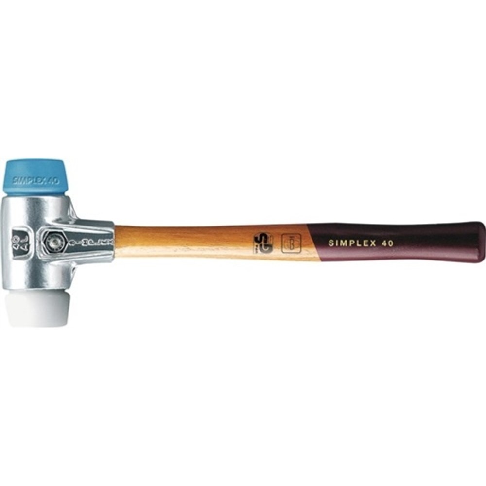 Schonhammer SIMPLEX L.330mm Kopf-D.40mm HO Superplast.weiss/TPE-soft blau HALDER