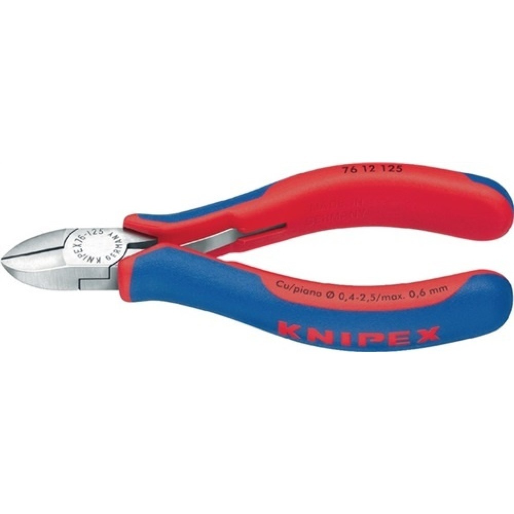 Elektromechanikseitenschneider DIN ISO5749 L125mm m.Facette u.Öffnungsf. Knipex
