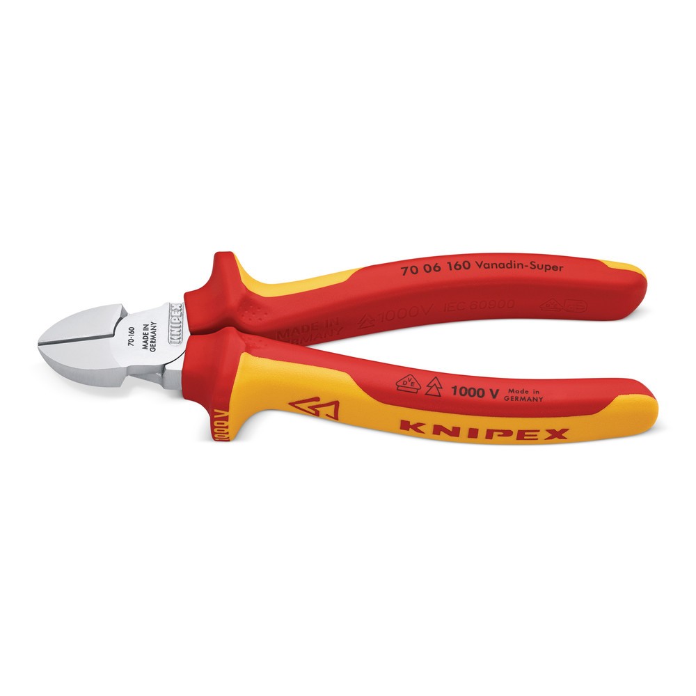 Seitenschneider L.160mm Kopf verchr.2K-Hülle VDE KNIPEX