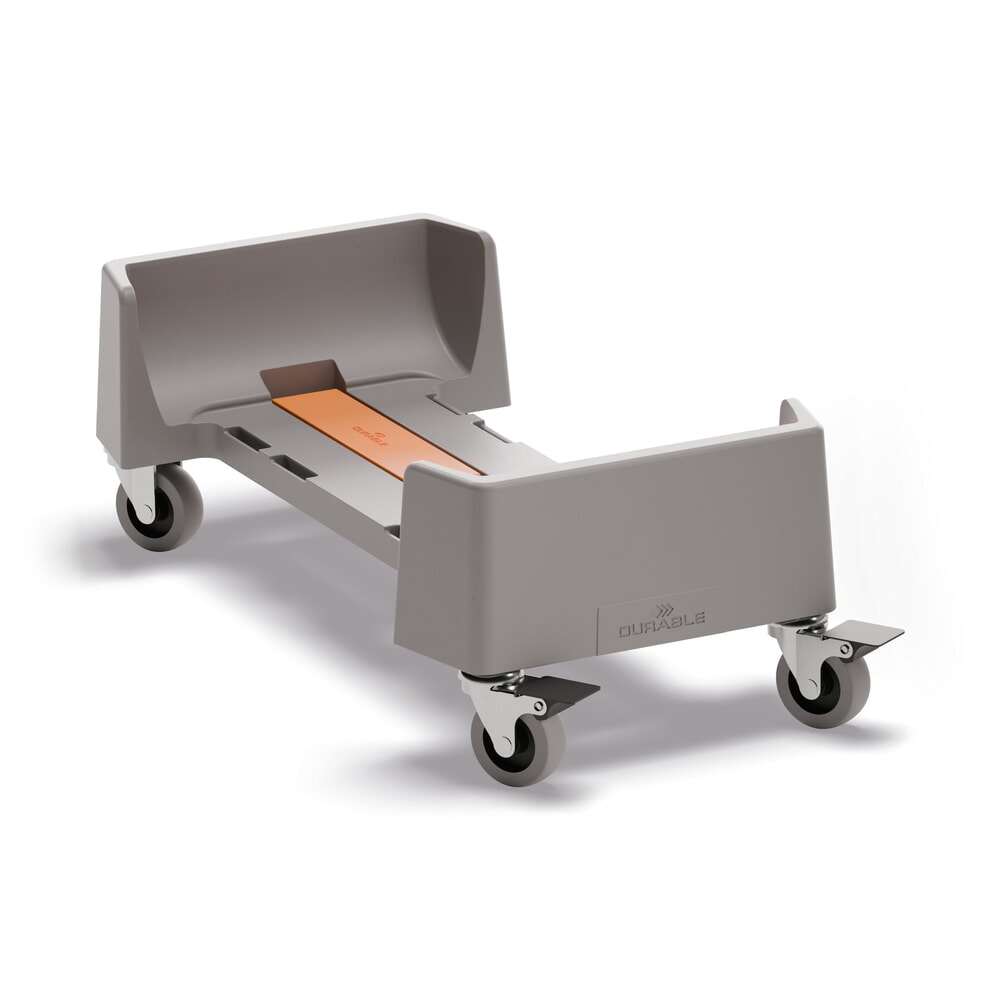 DURABLE Fahrwagen für Abfallbehälter DURABIN®, Volumen 60 l, aus recyceltem Polypropylen, grau