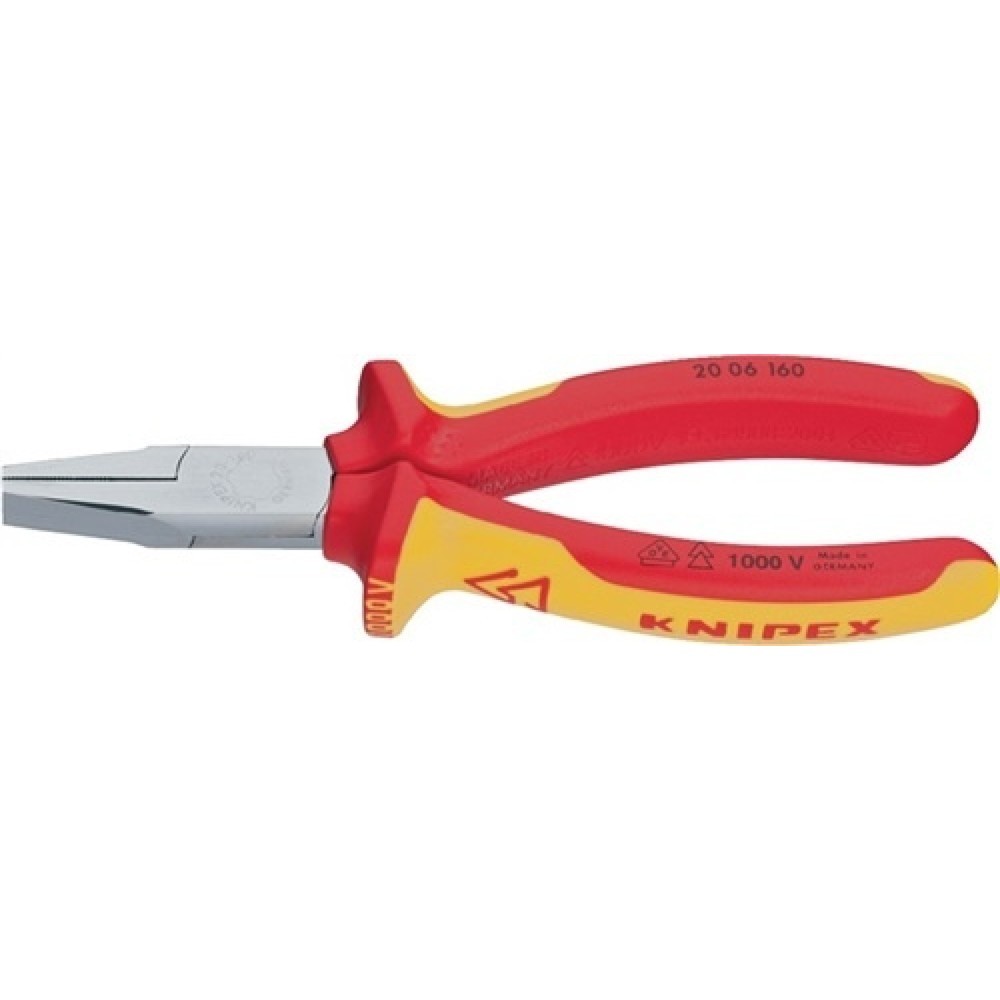 Knipex Flachzange DIN ISO 5745 Gesamt-L.160mm Spezialwerkzeugstahl Kopf verchr.