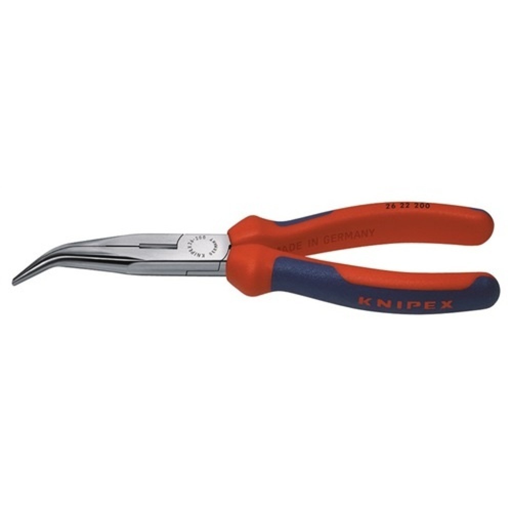 Flachrundzange L.200mm pol.40Grad gew.2K-Hülle KNIPEX