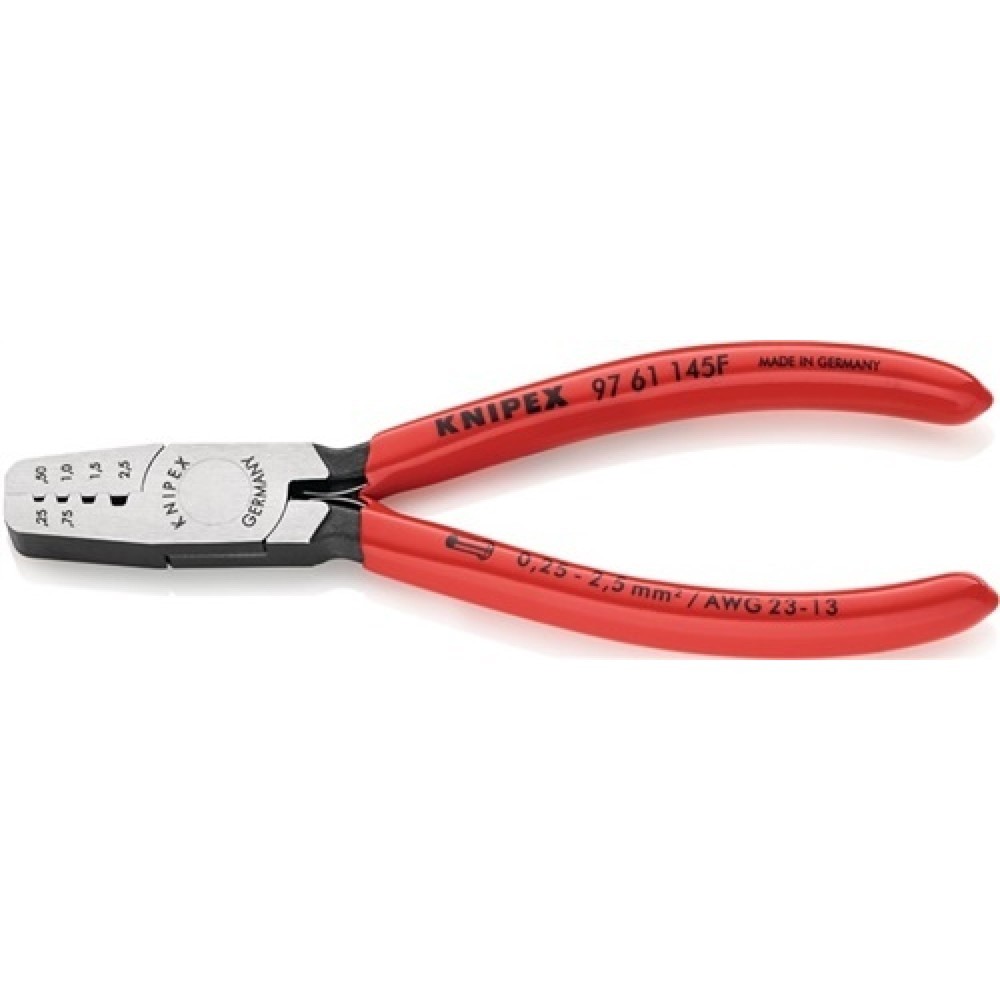 Aderendhülsenzange L.145mm 0,25-2,5 (AWG 23-13) mm² pol.Ku.-Überzug KNIPEX