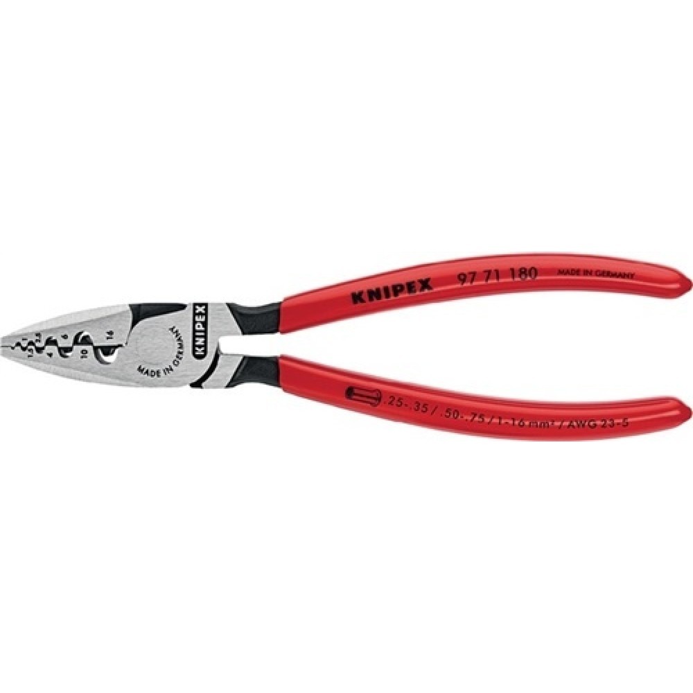 Aderendhülsenzange L.180mm 0,25-16,0 (AWG 23-5) mm² pol.Ku.-Überzug KNIPEX