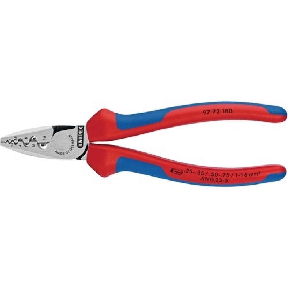 Aderendhülsenzange L.180mm 0,25-16,0 (AWG 23-5) mm² pol.2K-Hülle KNIPEX