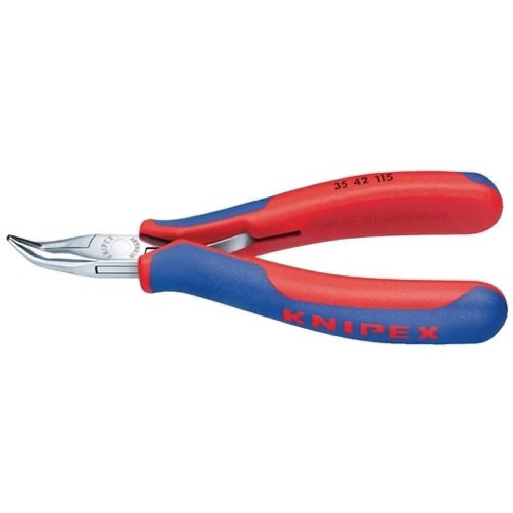 Elektronikgreifzange L.145mm pol. flach/rd.gebogen KNIPEX Mehrkomp.-Hüllen
