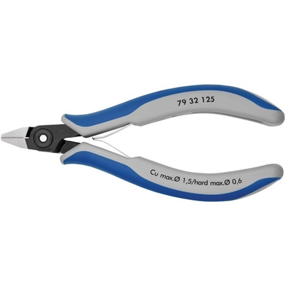 Elektron.Seitenschneider L.125mm spitz kl.Facette KNIPEX Mehrkomp.-Hüllen