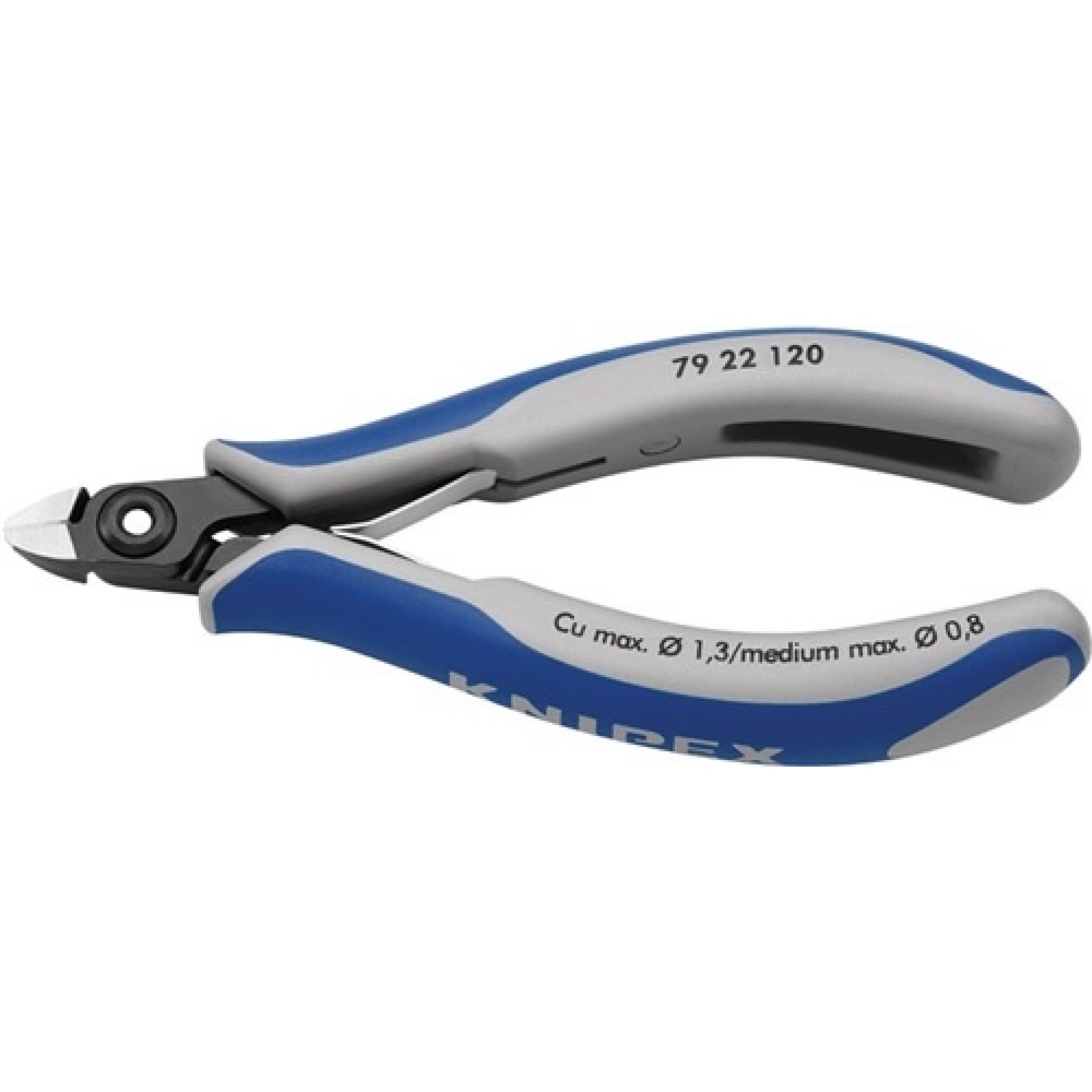 Elektron.Seitenschneider L.120mm mini kl.Facette KNIPEX Mehrkomp.-Hüllen