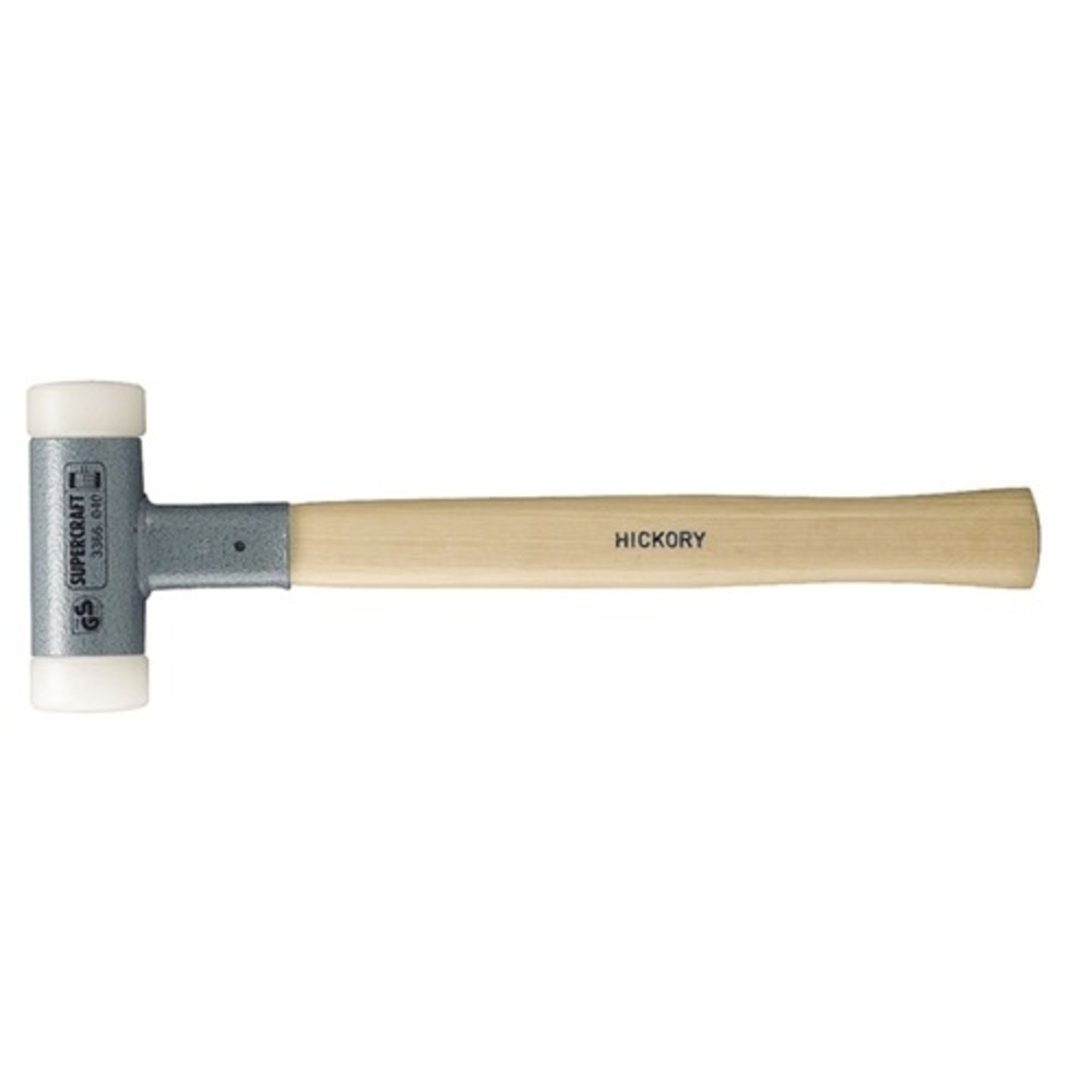 Schonhammer SUPERCRAFT L.370mm Kopf-D.70mm Hickory rückschlagfrei hart Nyl.weiss