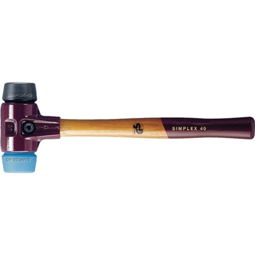 Schonhammer SIMPLEX L.300mm Kopf-D.30mm weich/mittelh.HO TPE-soft blau/Gu.schw.