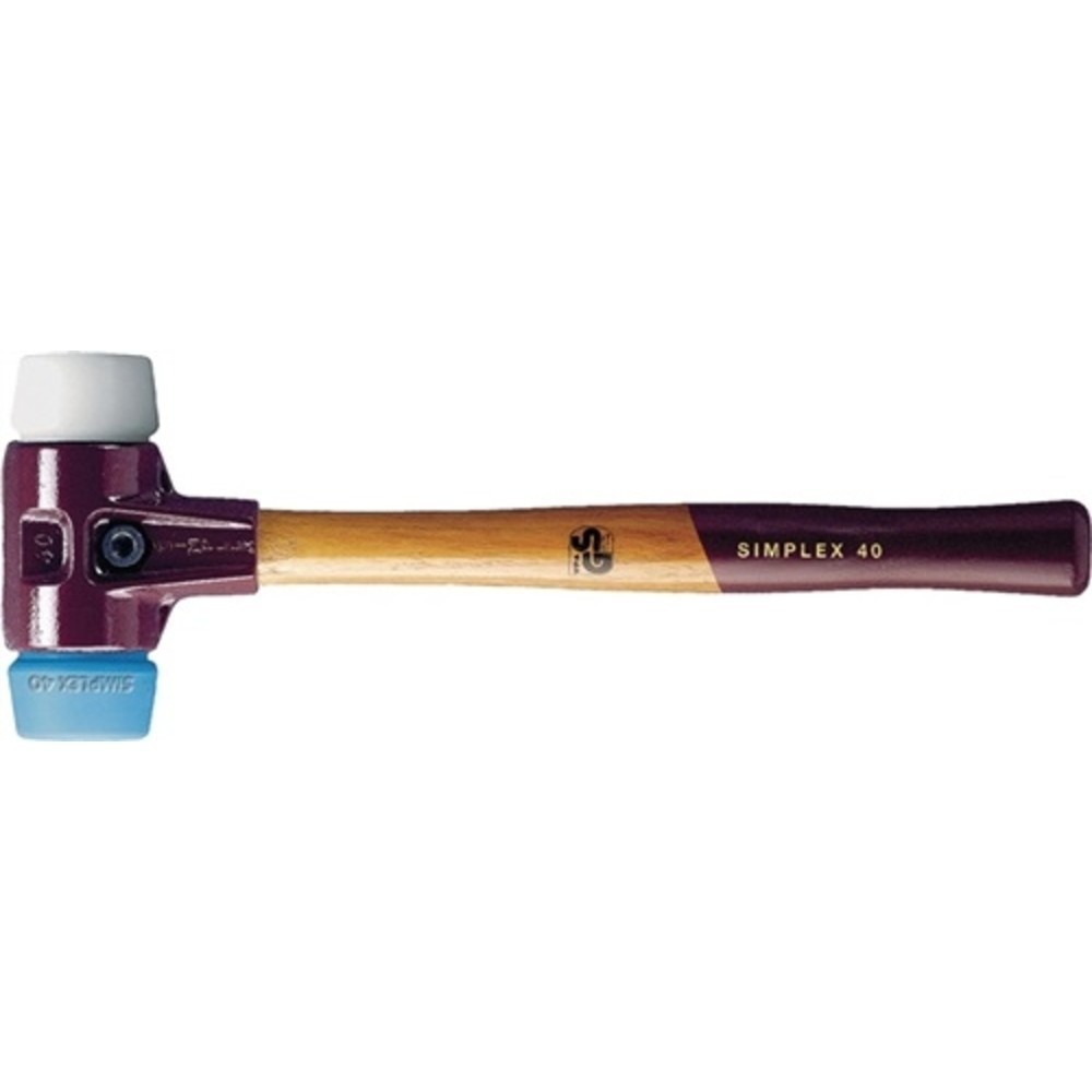 Schonhammer SIMPLEX L.405mm Kopf-D.60mm weich/mittelh.HO TPE-soft blau/Superpl.