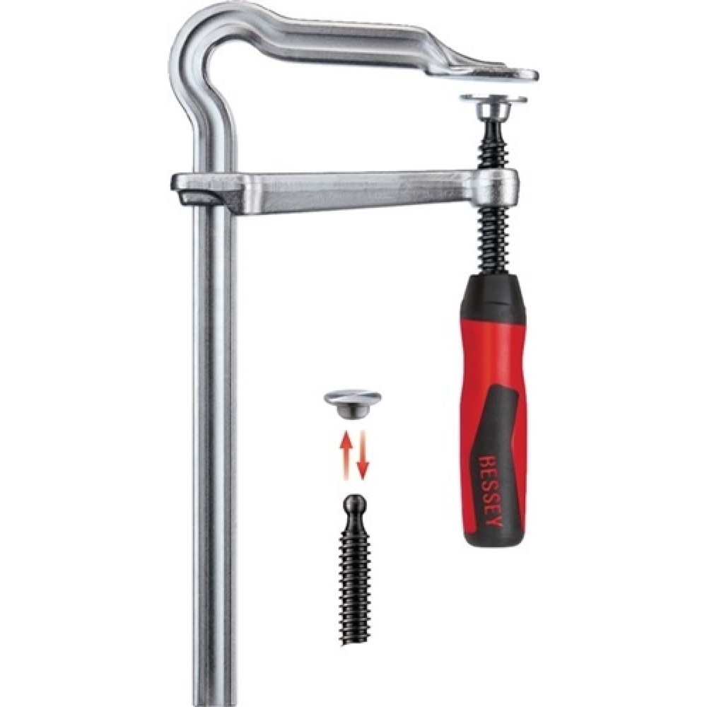Ganzstahlschraubzwinge OMEGA Spann-W.200mm A.100mm 2-K-Griff BESSEY