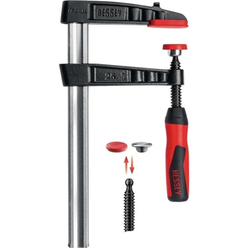 Temperguss-Schraubzw.Spann-W.300mm, Ausl.140mm,2-K-Griff, Q.32x10mm, TG30-2K, BESSEY