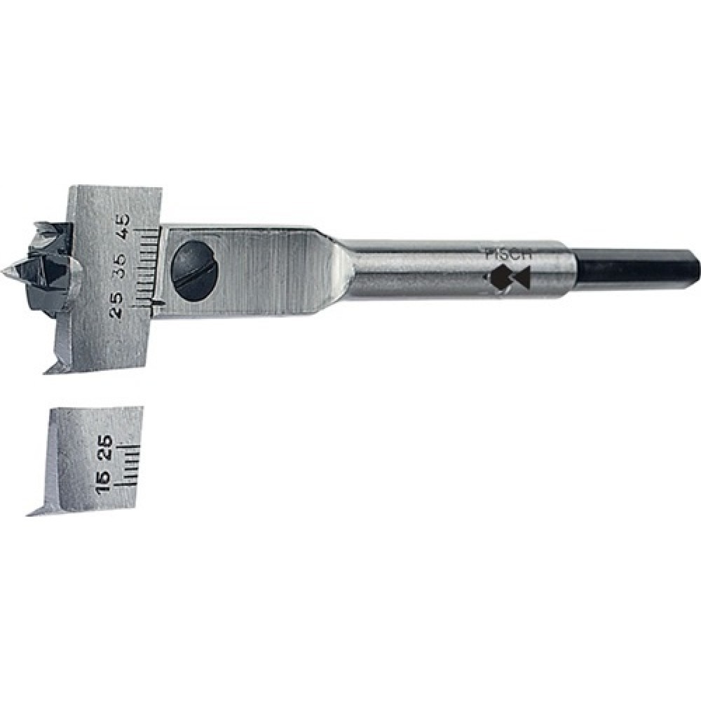 Zentrumbohrer Type 0500 Bohr-D. 22-76mm L.190mm Schaft 6-kant FISCH-TOOLS
