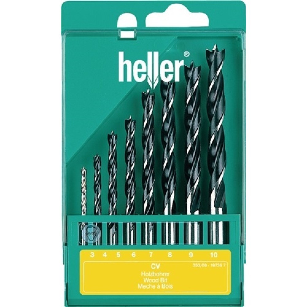 CV Holzspiralbohrersatz 8tlg.D.3,4,5,6,7,8,9,10mm CV-Stahl