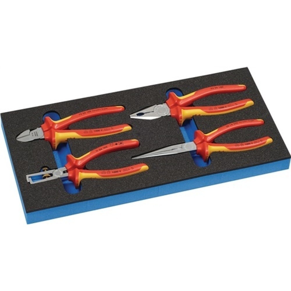 Zangensatz B.185xT.385xH.30mm1/3 Werkzeugmodul 4-tlg.VDE Knipex Zangen