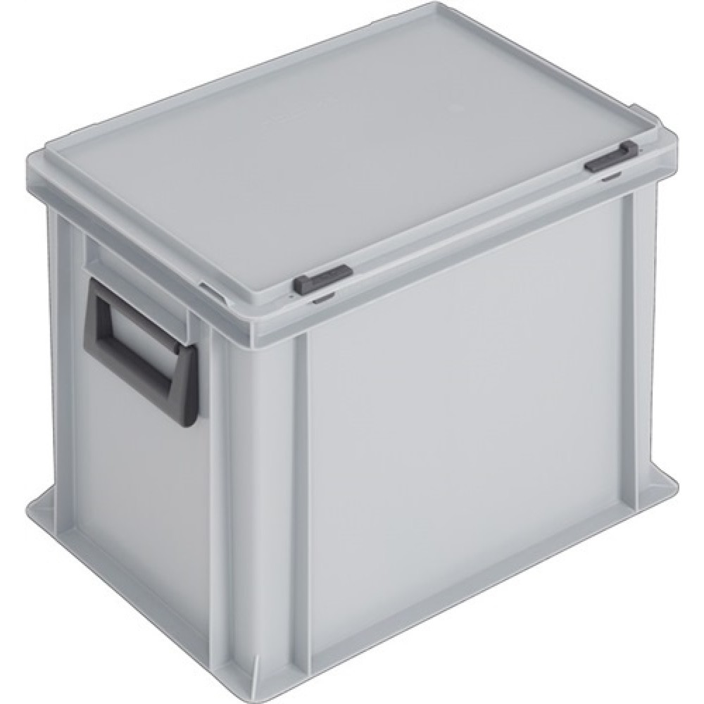 Ku.-Koffer L400xB300xH333mm PP 2 Griffe Schiebeverschluss grau 31l