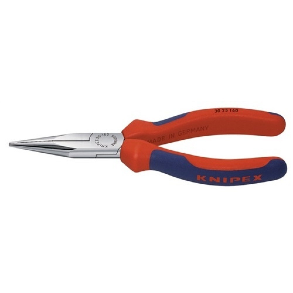 Langbeckzange Gesamt-L.160mm Form 2 Kopf verchr.lang, flach-rund 2K-Hülle KNIPEX