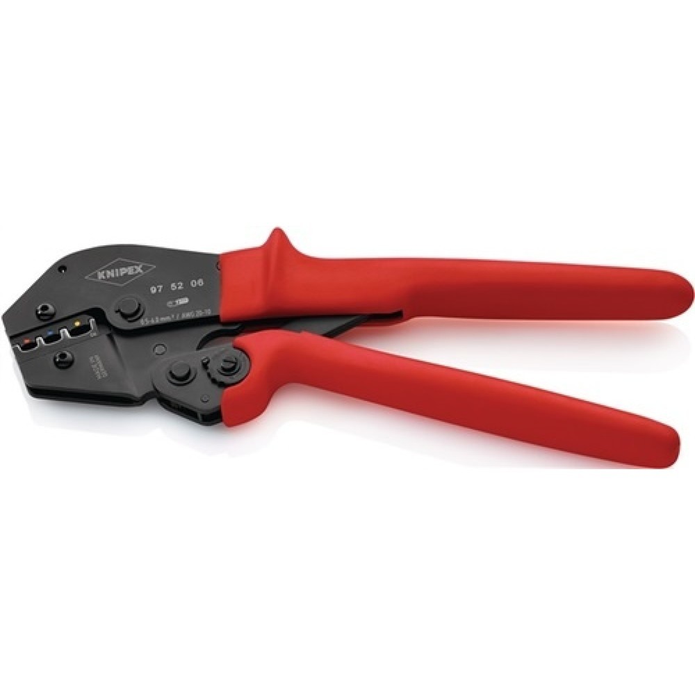 Crimpzange L.250mm brün. f.isol. Kabelschuhe u.Steckverb. m.Ku.-Hüllen Knipex