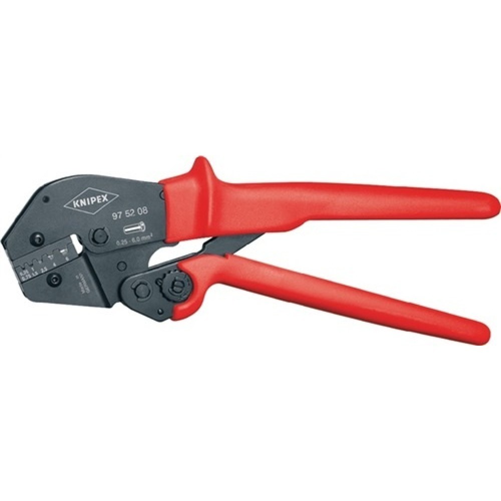 Aderendhülsencrimpzange L.250mm 10-25mm2 (AWG7/5/3) KNIPEX m.Ku.-Hüllen