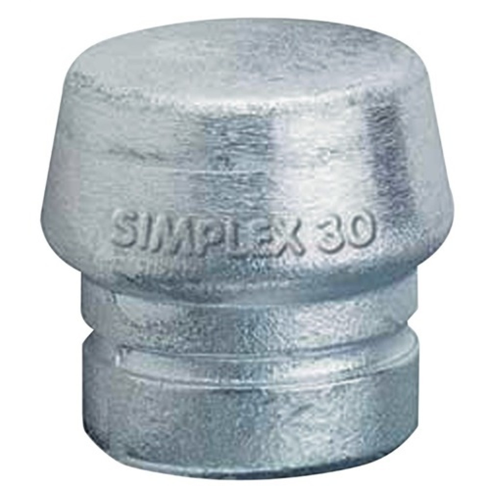 Schonhammerkopf SIMPLEX Kopf-Ø 30mm Weichmetall silber hart HALDER